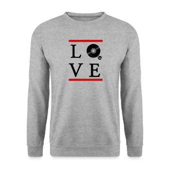 Dj Musik Plattenspieler - Unisex Pullover - Weißgrau meliert - Vorne - Alina (178cm) & Michal (187cm)