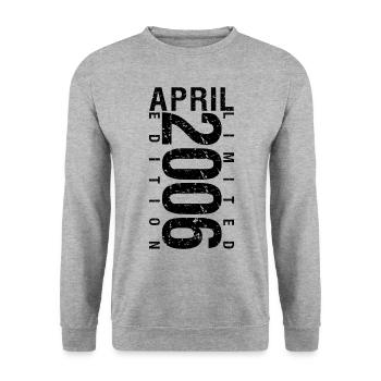 Birthday April 2006 April born in April 2006 - Unisex Sweatshirt - salt & pepper - Front - Alina (178cm) & Michal (187cm)