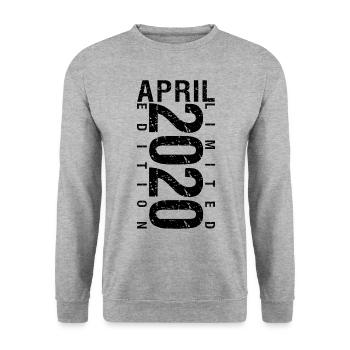 Geburtstag April 2020 April geboren im April 2020 - Unisex Pullover - Weißgrau meliert - Vorne - Alina (178cm) & Michal (187cm)
