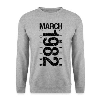 Anniversaire Mars 1982 Mars né en Mars - Sweat-shirt Unisexe - gris chiné - Devant - Alina (178cm) & Michal (187cm)