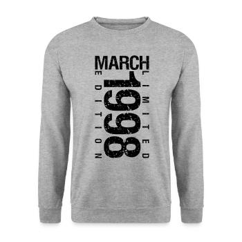 Anniversaire Mars 1998 Mars né en Mars - Sweat-shirt Unisexe - gris chiné - Devant - Alina (178cm) & Michal (187cm)