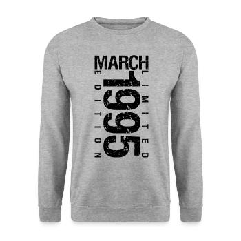 Birthday March 1995 March born in March - Unisex Sweatshirt - salt & pepper - Front - Alina (178cm) & Michal (187cm)