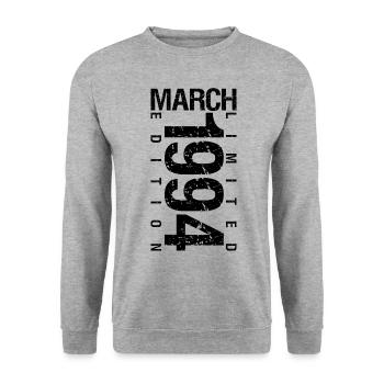 Anniversaire Mars 1994 Mars né en Mars - Sweat-shirt Unisexe - gris chiné - Devant - Alina (178cm) & Michal (187cm)