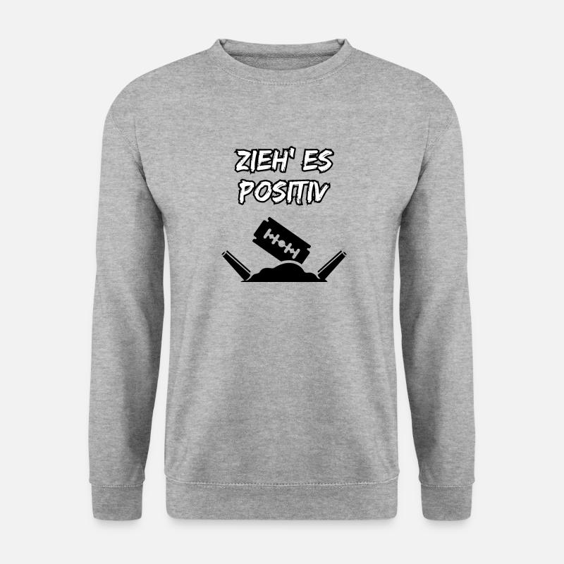 Zieh' es positiv - Unisex Pullover - Weißgrau meliert