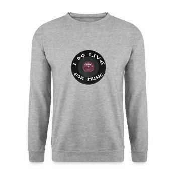 Disque Vinyle i do live for music - Sweat-shirt Unisexe - gris chiné - Devant - Alina (178cm) & Michal (187cm)