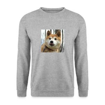Doge dog motif gift idea - Unisex Sweatshirt - salt & pepper - Front - Alina (178cm) & Michal (187cm)