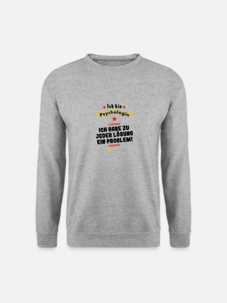 psychologin ich habe zu jeder lösung ein problem - Unisex Pullover - Weißgrau meliert