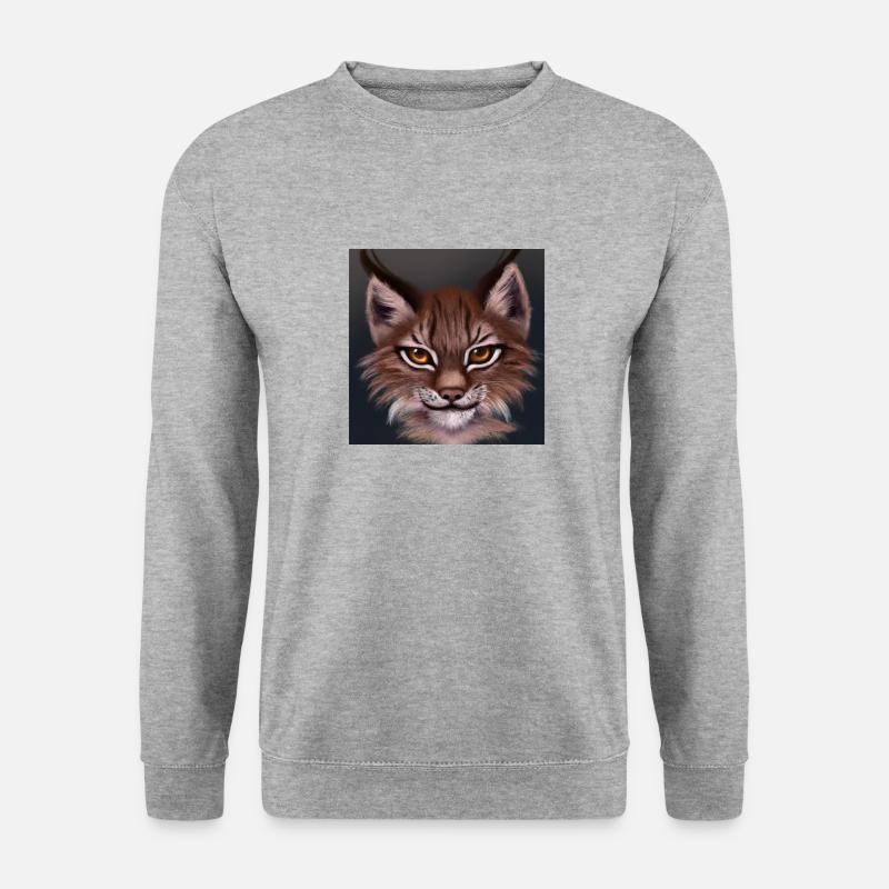 Junger Luchs - Unisex Pullover - Weißgrau meliert
