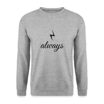 always - Unisex Pullover - Weißgrau meliert - Vorne - Alina (178cm) & Michal (187cm)