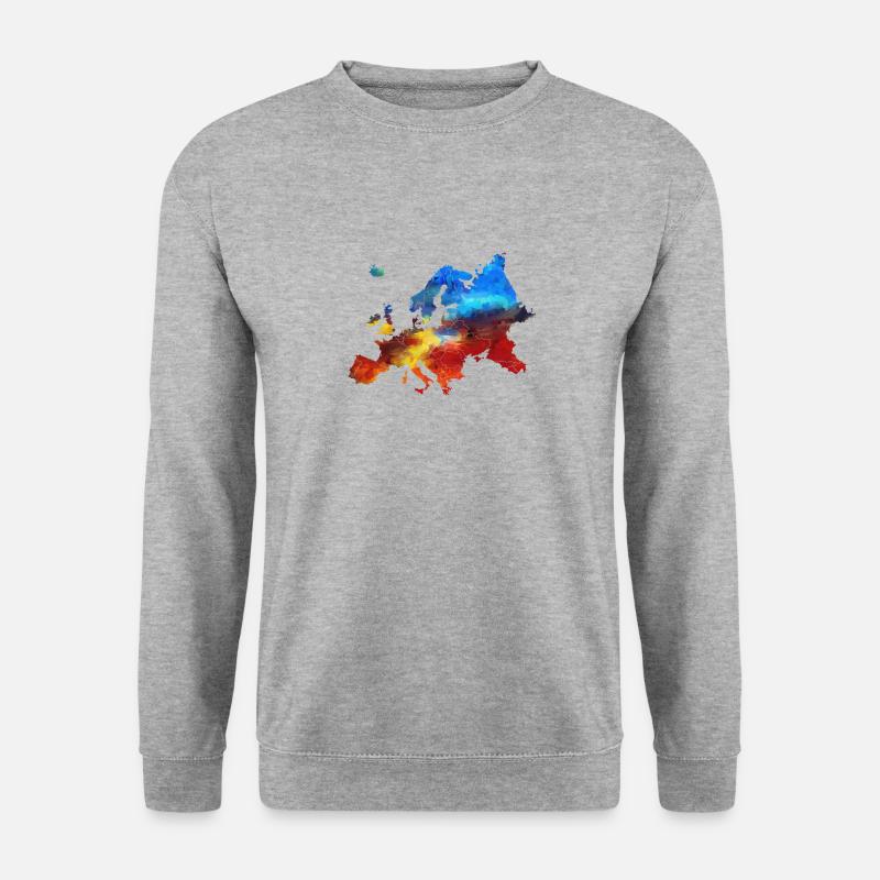 Europa - Unisex Pullover - Weißgrau meliert