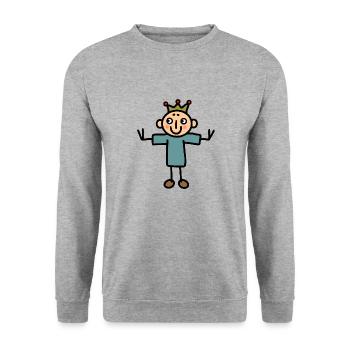 Little King Prince Son Child Brother Boy Bub - Unisex Sweatshirt - salt & pepper - Front - Alina (178cm) & Michal (187cm)