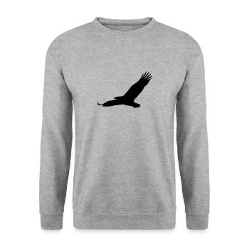 Adler - Unisex Pullover - Weißgrau meliert - Vorne - Alina (178cm) & Michal (187cm)