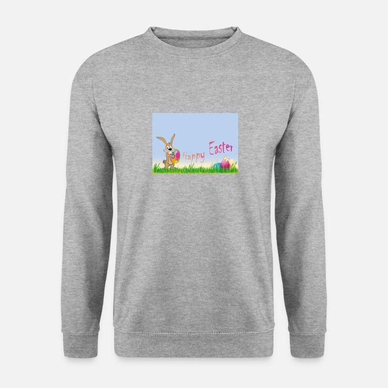 Frohe Ostern - Unisex Pullover - Weißgrau meliert