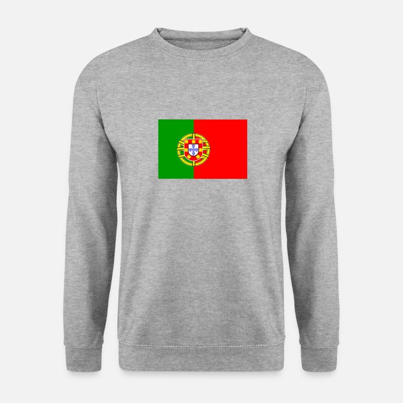 Flagge Portugal - Unisex Pullover - Weißgrau meliert