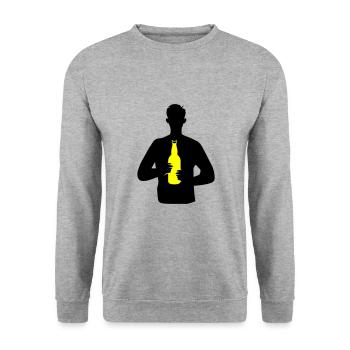 Trinken Party Bier - Unisex Pullover - Weißgrau meliert - Vorne - Alina (178cm) & Michal (187cm)