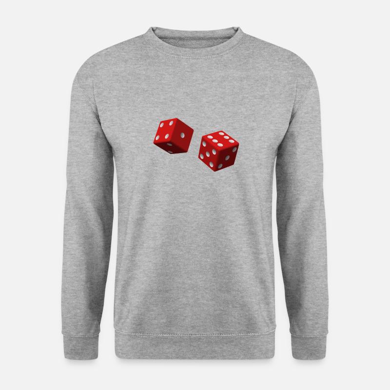 Rote Würfel - Unisex Pullover - Weißgrau meliert