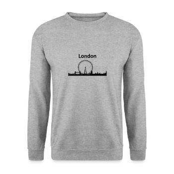 London+Skyline - Unisex Pullover - Weißgrau meliert - Vorne - Alina (178cm) & Michal (187cm)
