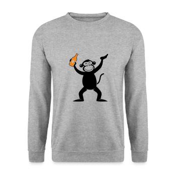 Monkey Beer Drôle De Fête Célibataire - Sweat-shirt Unisexe - gris chiné - Devant - Alina (178cm) & Michal (187cm)
