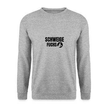 Schweigefuchs Kindergarten Erzieherin Lehrer - Unisex Pullover - Weißgrau meliert - Vorne - Alina (178cm) & Michal (187cm)
