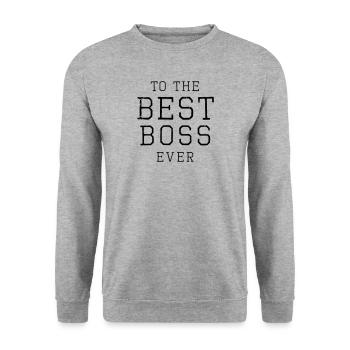 to the best boss ever - Unisex Pullover - Weißgrau meliert - Vorne - Alina (178cm) & Michal (187cm)