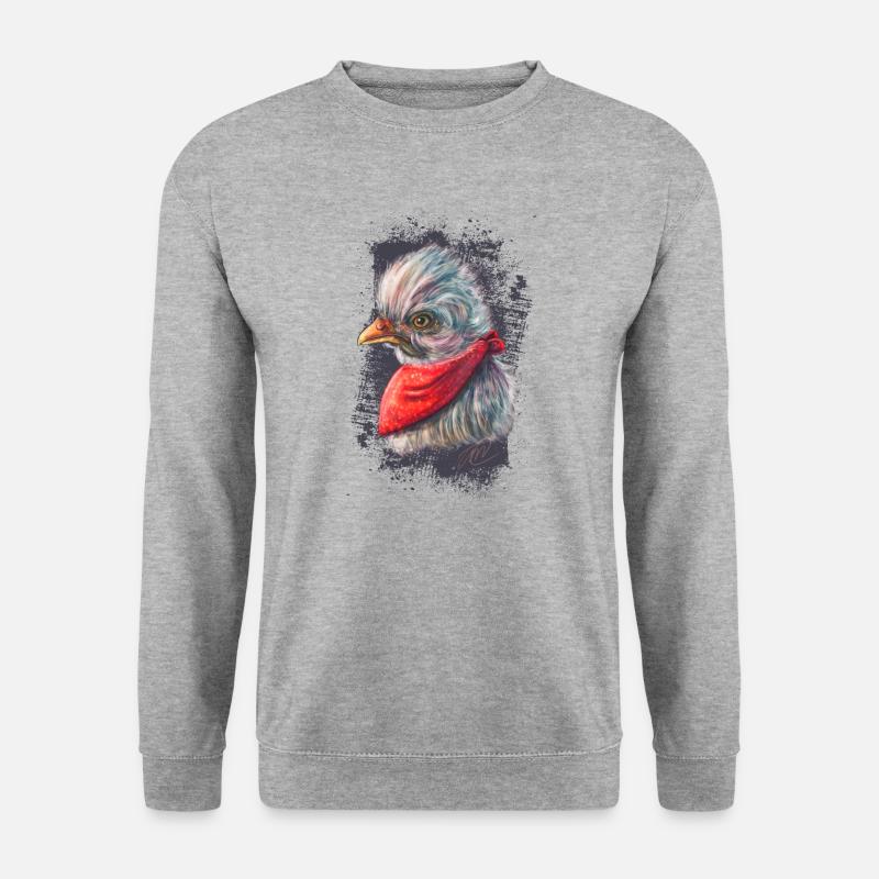 Seidenküken, Bunt - Unisex Pullover - Weißgrau meliert