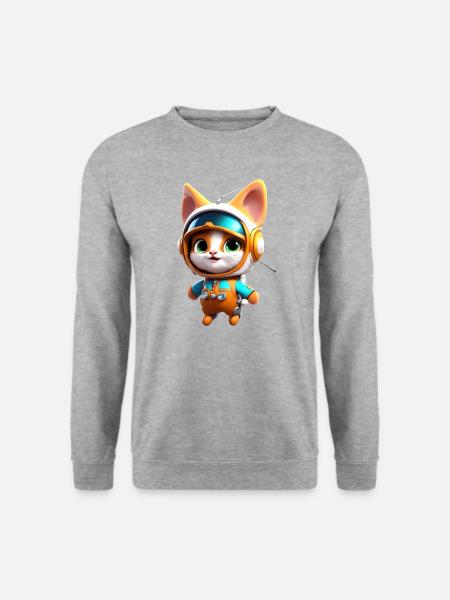 Astronaut Kitten - Unisex Sweatshirt - salt & pepper