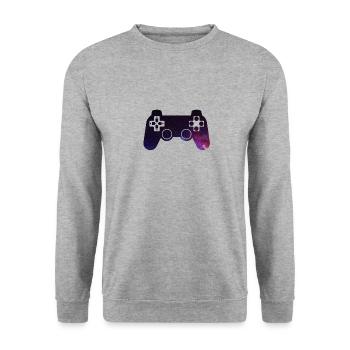 Controller Galaxy - Unisex Sweatshirt - salt & pepper - Front - Alina (178cm) & Michal (187cm)