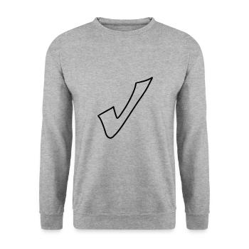 Crochet Emoji Esquisse Dessin Noir - Sweat-shirt Unisexe - gris chiné - Devant - Alina (178cm) & Michal (187cm)