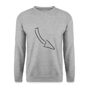 Arrow drawing sketch black - Unisex Sweatshirt - salt & pepper - Front - Alina (178cm) & Michal (187cm)