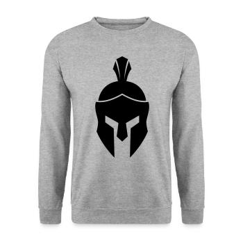 Casque Spartan - Sweat-shirt Unisexe - gris chiné - Devant - Alina (178cm) & Michal (187cm)