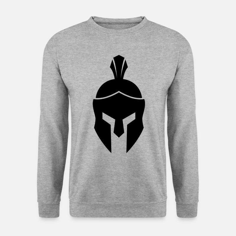 Spartaner Helm - Unisex Pullover - Weißgrau meliert