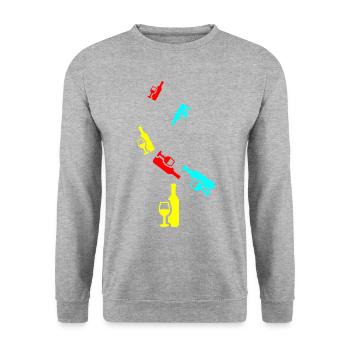 Icône du vin - Sweat-shirt Unisexe - gris chiné - Devant - Alina (178cm) & Michal (187cm)