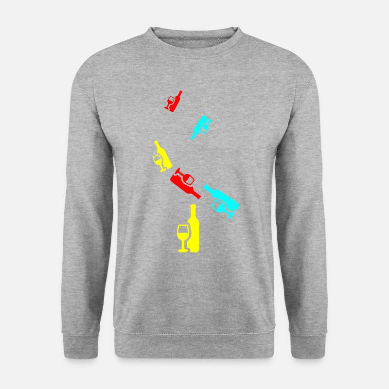 Wein Icon - Unisex Pullover - Weißgrau meliert