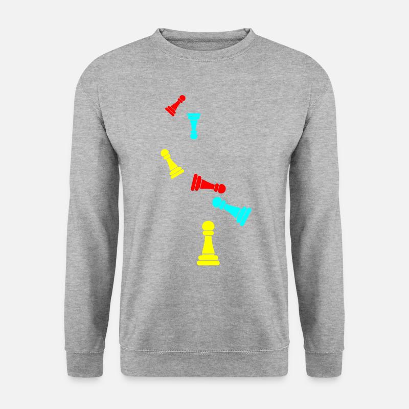 Läufer Bauer Schachfigur - Unisex Pullover - Weißgrau meliert