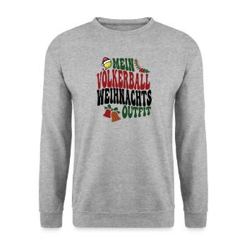 Völkerball Weihnachten Spieler Völkerballer XMAS - Unisex Pullover - Weißgrau meliert - Vorne - Alina (178cm) & Michal (187cm)