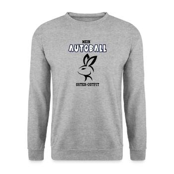 Autoball Ostern Autoballer Oster Outfit - Unisex Pullover - Weißgrau meliert - Vorne - Alina (178cm) & Michal (187cm)
