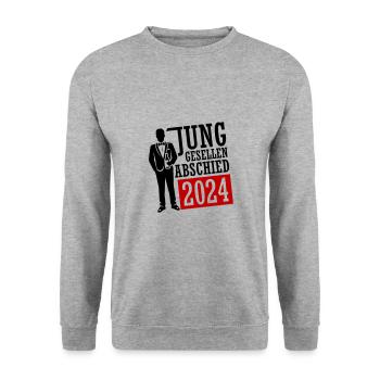 Junggesellenabschied 2024 - Unisex Pullover - Weißgrau meliert - Vorne - Alina (178cm) & Michal (187cm)