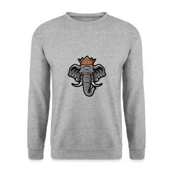 Elephant Head Crown - Unisex Sweatshirt - salt & pepper - Front - Alina (178cm) & Michal (187cm)