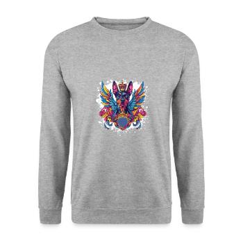 Doberman Dog Head Portrait Colorful - Unisex Sweatshirt - salt & pepper - Front - Alina (178cm) & Michal (187cm)