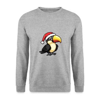 Tukan Vogel Weihnachten Niedlich - Unisex Pullover - Weißgrau meliert - Vorne - Alina (178cm) & Michal (187cm)