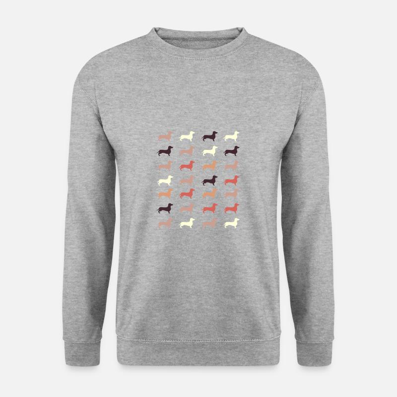 Dackel - Unisex Pullover - Weißgrau meliert
