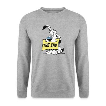 Asterix & Obelix - Idefix 'The End' - Sweat-shirt Unisexe - gris chiné - Devant - Alina (178cm) & Michal (187cm)