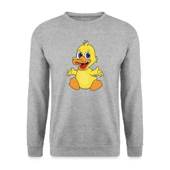 Cute Funny Cool Duck - Unisex Sweatshirt - salt & pepper - Front - Alina (178cm) & Michal (187cm)