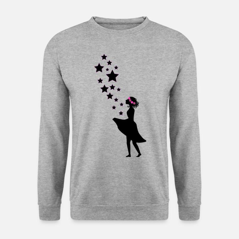 Mädchen Sterne Blumenmädchen - Unisex Pullover - Weißgrau meliert