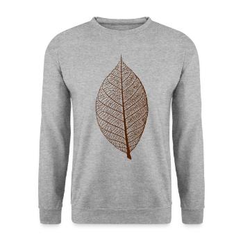 leaf tree forest skeleton pattern nerve love heart - Unisex Sweatshirt - salt & pepper - Front - Alina (178cm) & Michal (187cm)