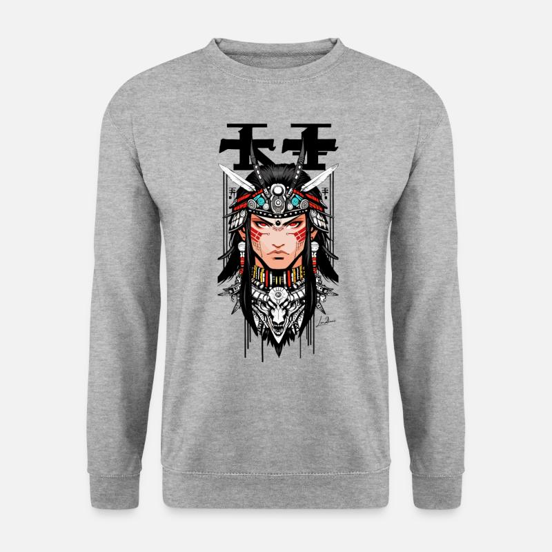 Indian Samurai Japan Man - Unisex Sweatshirt - salt & pepper