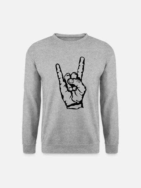 symbole hard rock signe 23072 - Sweat-shirt Unisexe - gris chiné