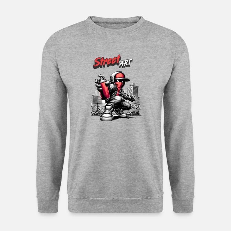 StreetArt - Unisex Pullover - Weißgrau meliert