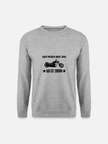 Motorrad - Unisex Pullover - Weißgrau meliert