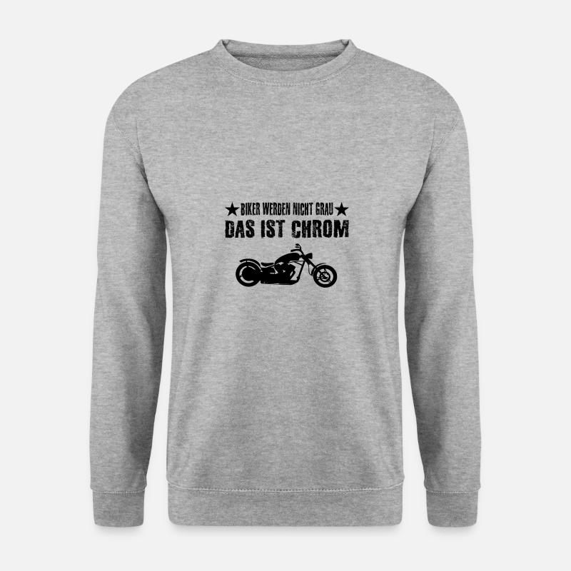 Motorrad - Unisex Pullover - Weißgrau meliert